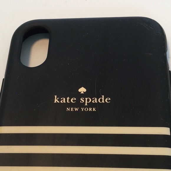 KATE Spade Black and Tan Striped I Phone Case - Picture 2 of 4